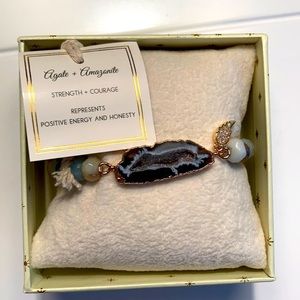 NEW WITH BOX arm candy bracelet with geode